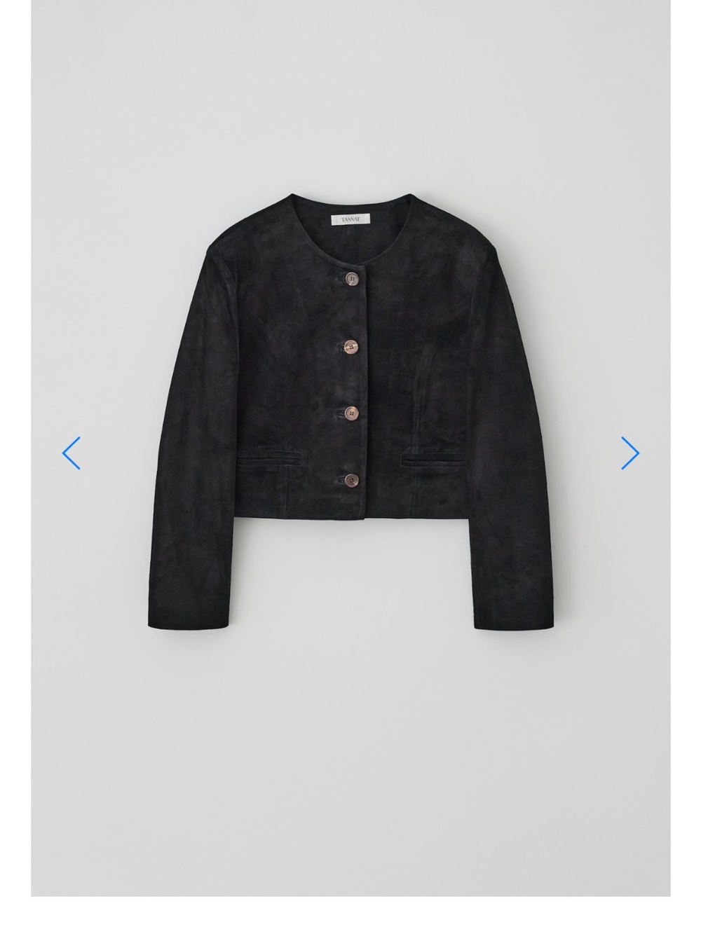 Tannat black crop suede jacket